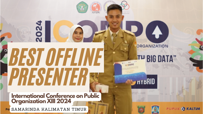 Best Presenter – International Conference on Public Organization (ICONPO XIII) tahun 2024